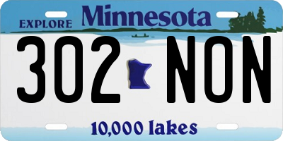MN license plate 302NON