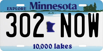 MN license plate 302NOW