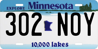 MN license plate 302NOY