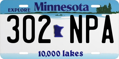 MN license plate 302NPA