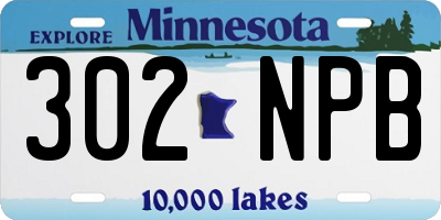 MN license plate 302NPB