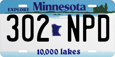 MN license plate 302NPD
