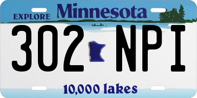 MN license plate 302NPI