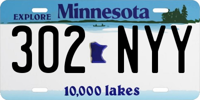 MN license plate 302NYY