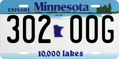 MN license plate 302OOG