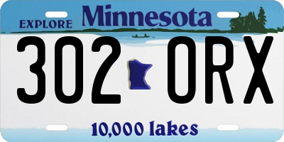 MN license plate 302ORX