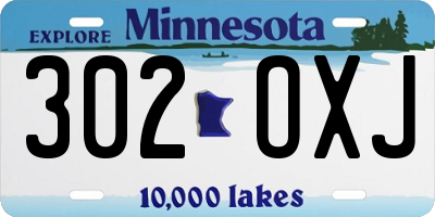 MN license plate 302OXJ