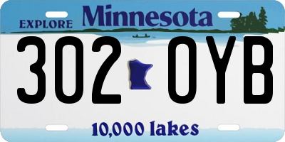 MN license plate 302OYB