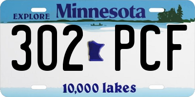 MN license plate 302PCF