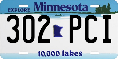MN license plate 302PCI