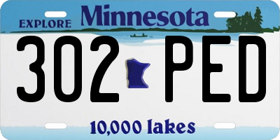 MN license plate 302PED