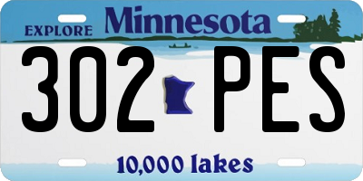 MN license plate 302PES