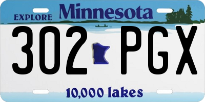 MN license plate 302PGX