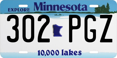MN license plate 302PGZ