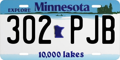 MN license plate 302PJB