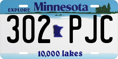 MN license plate 302PJC