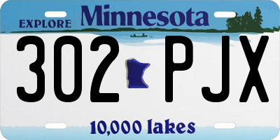 MN license plate 302PJX