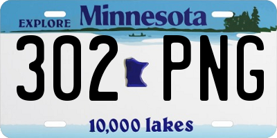MN license plate 302PNG