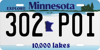 MN license plate 302POI