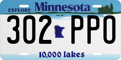 MN license plate 302PPO