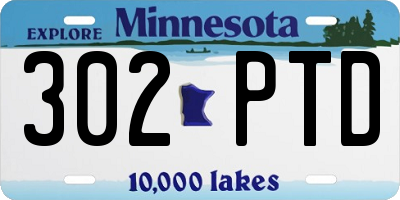 MN license plate 302PTD