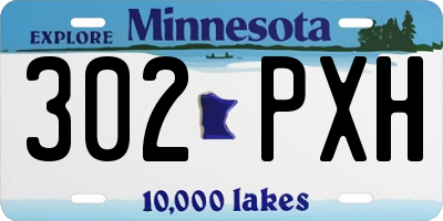 MN license plate 302PXH
