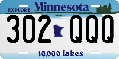 MN license plate 302QQQ