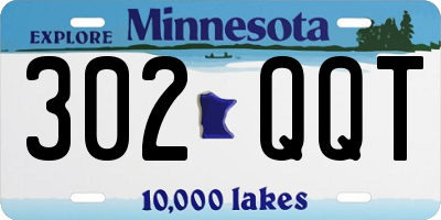 MN license plate 302QQT