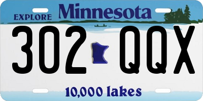 MN license plate 302QQX