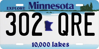 MN license plate 302QRE