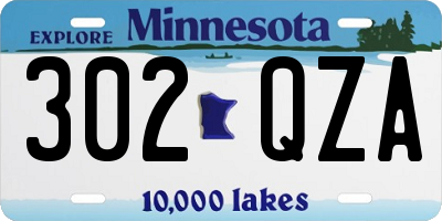 MN license plate 302QZA
