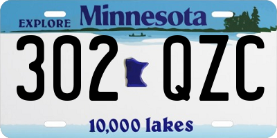 MN license plate 302QZC