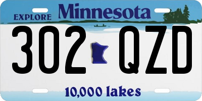 MN license plate 302QZD