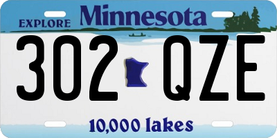MN license plate 302QZE