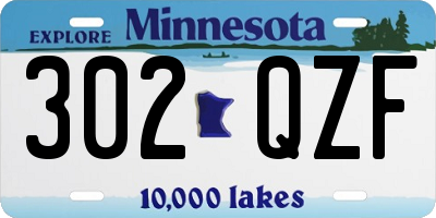 MN license plate 302QZF