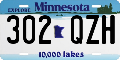MN license plate 302QZH