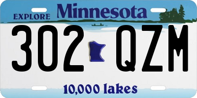 MN license plate 302QZM