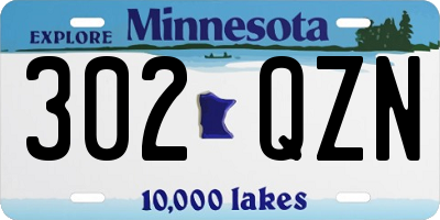 MN license plate 302QZN