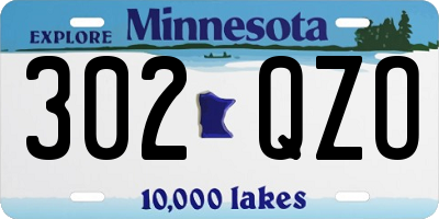 MN license plate 302QZO