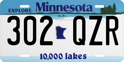 MN license plate 302QZR