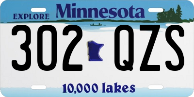 MN license plate 302QZS