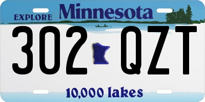 MN license plate 302QZT