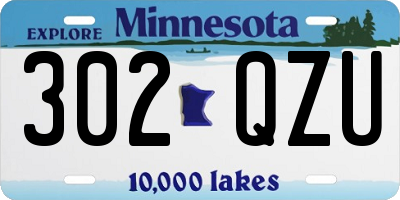 MN license plate 302QZU