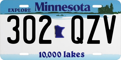 MN license plate 302QZV