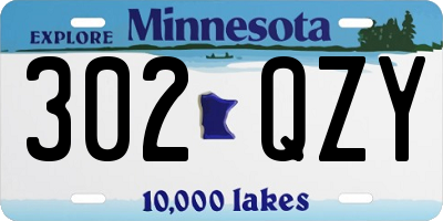 MN license plate 302QZY