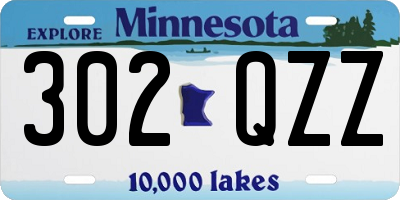 MN license plate 302QZZ