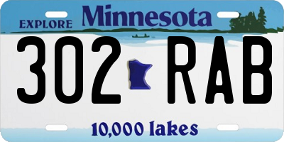 MN license plate 302RAB