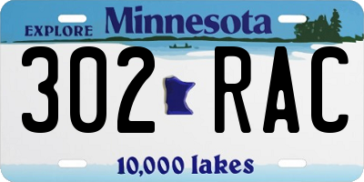 MN license plate 302RAC