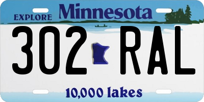 MN license plate 302RAL
