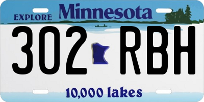 MN license plate 302RBH